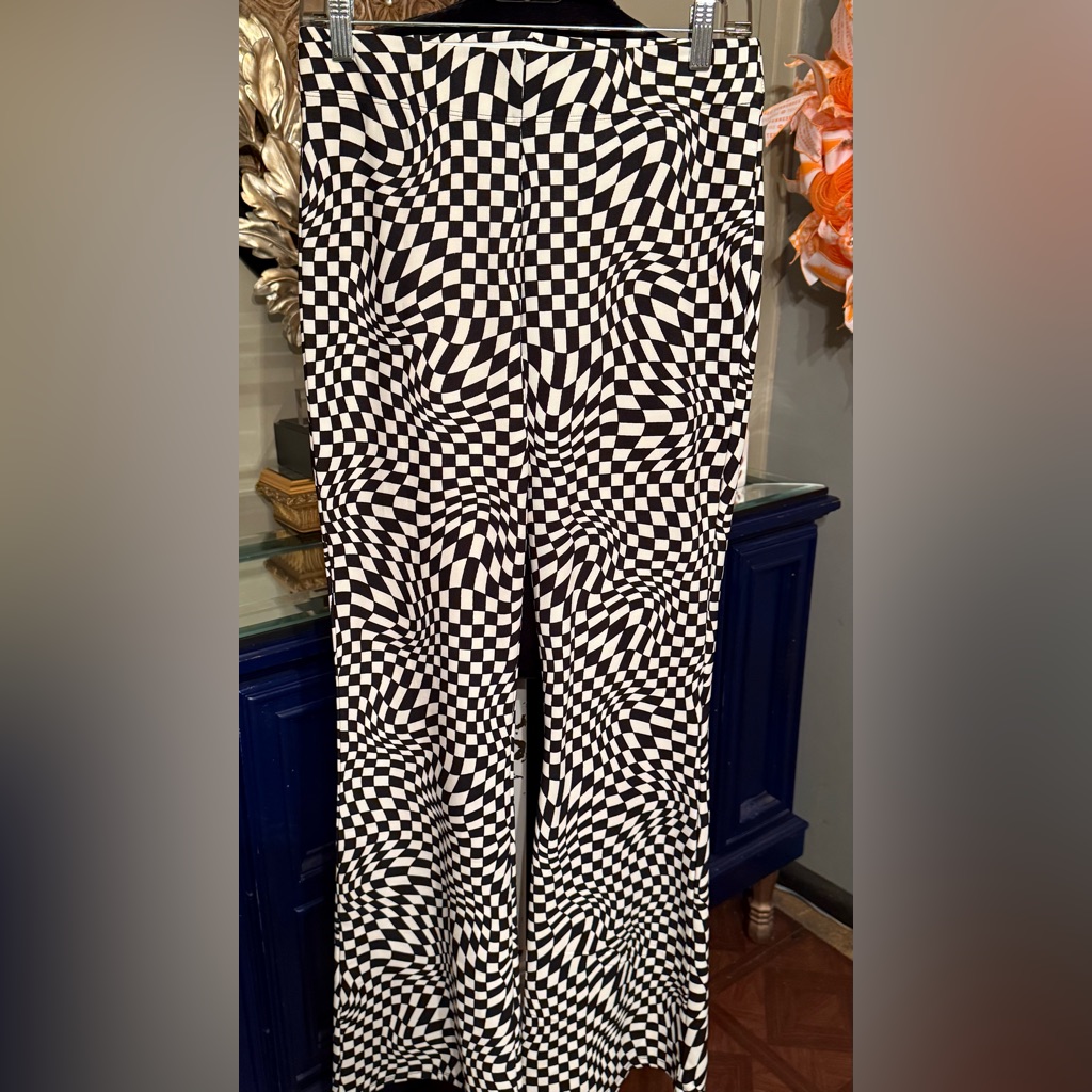 Garage Optical Illusion Checkered Flare Pants